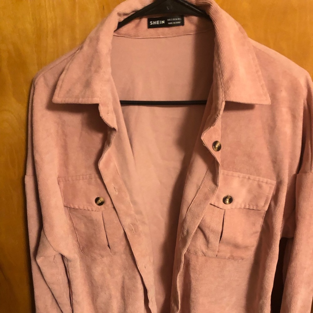 Oversized Light Pink Shacket. Light Jacket.